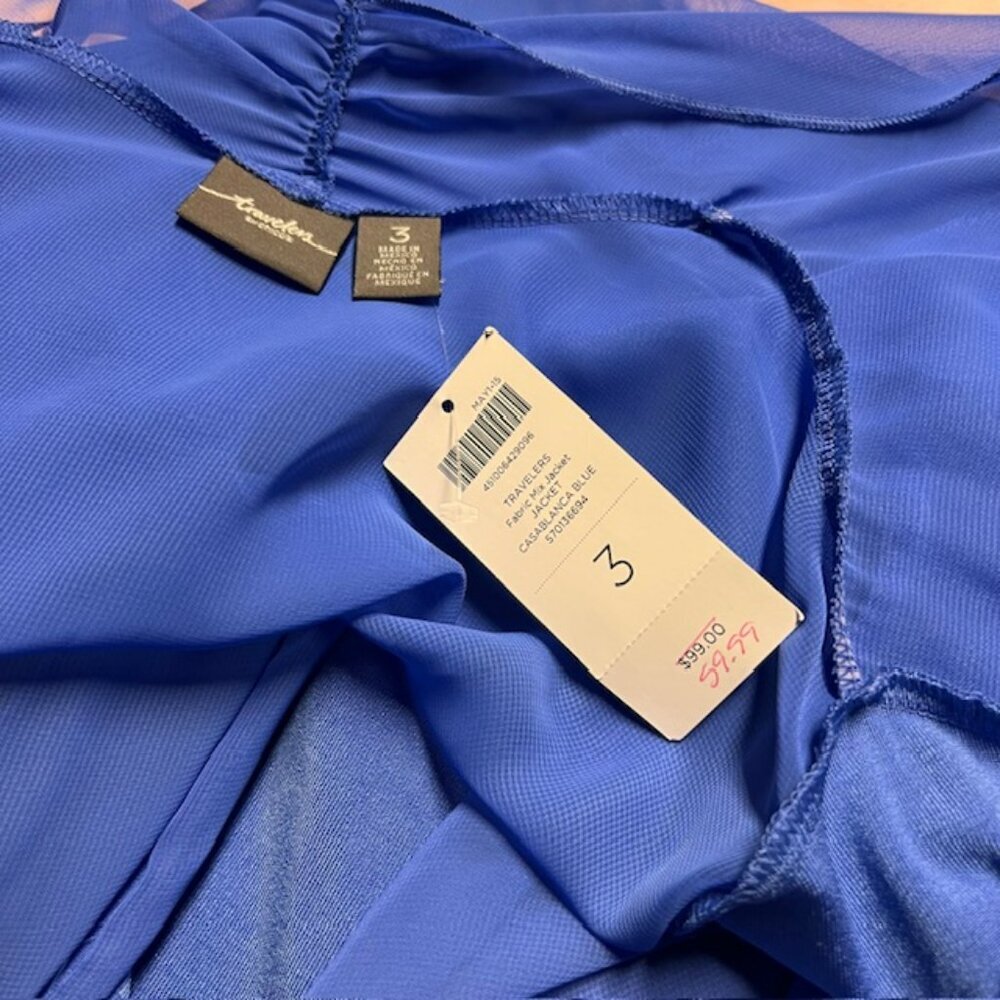 Chico's Travelers NWT Blue No Close Jacket Size XL - Picture 9 of 9